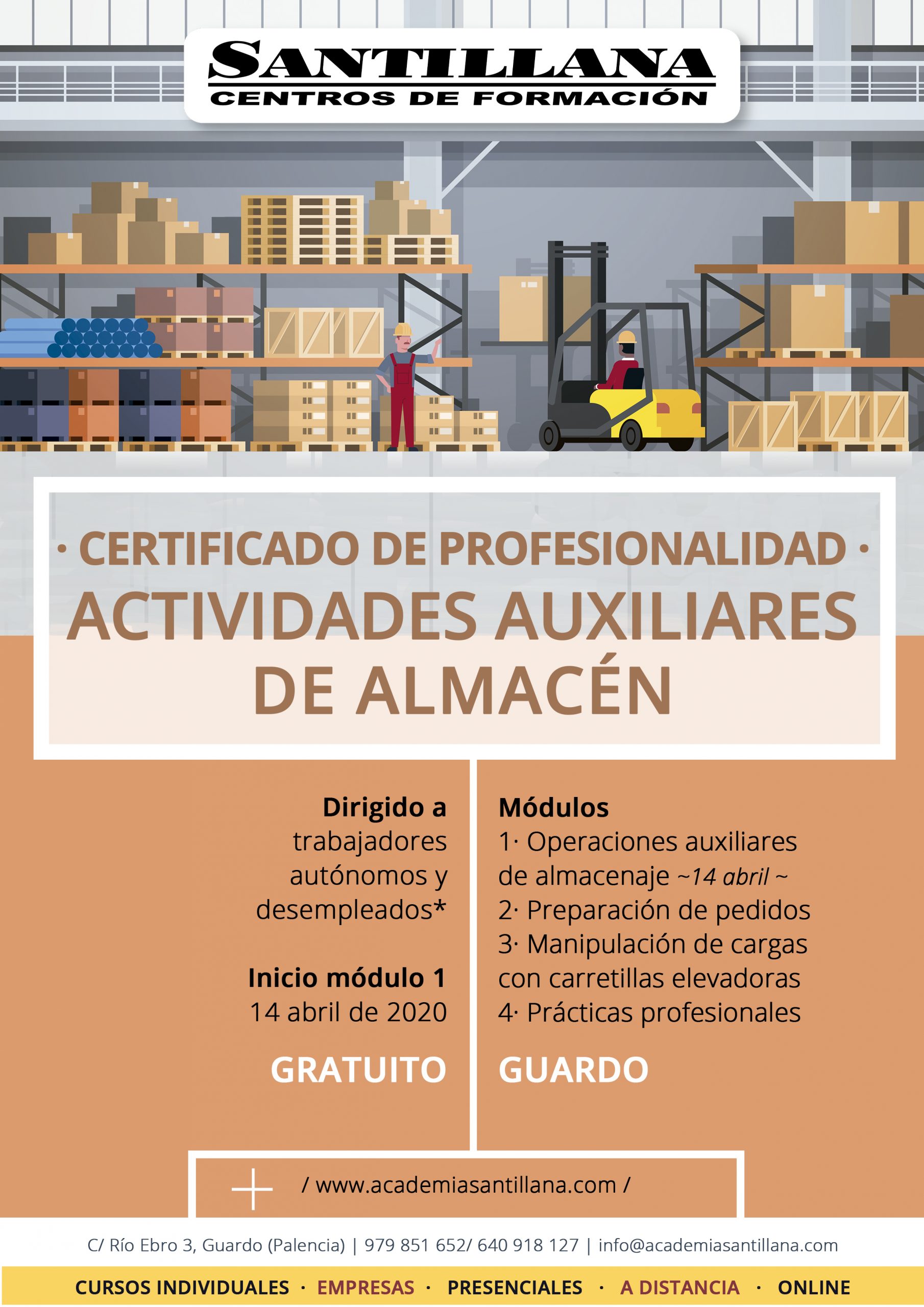 Certificado Profesionalidad Actividades Auxiliares de Almacén Gratuito Santillana Formación
