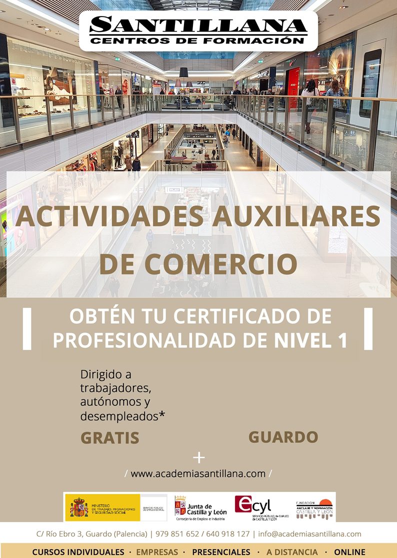 Curso Gratuito Actividades Auxiliares de Comercio Guardo Santillana Formación
